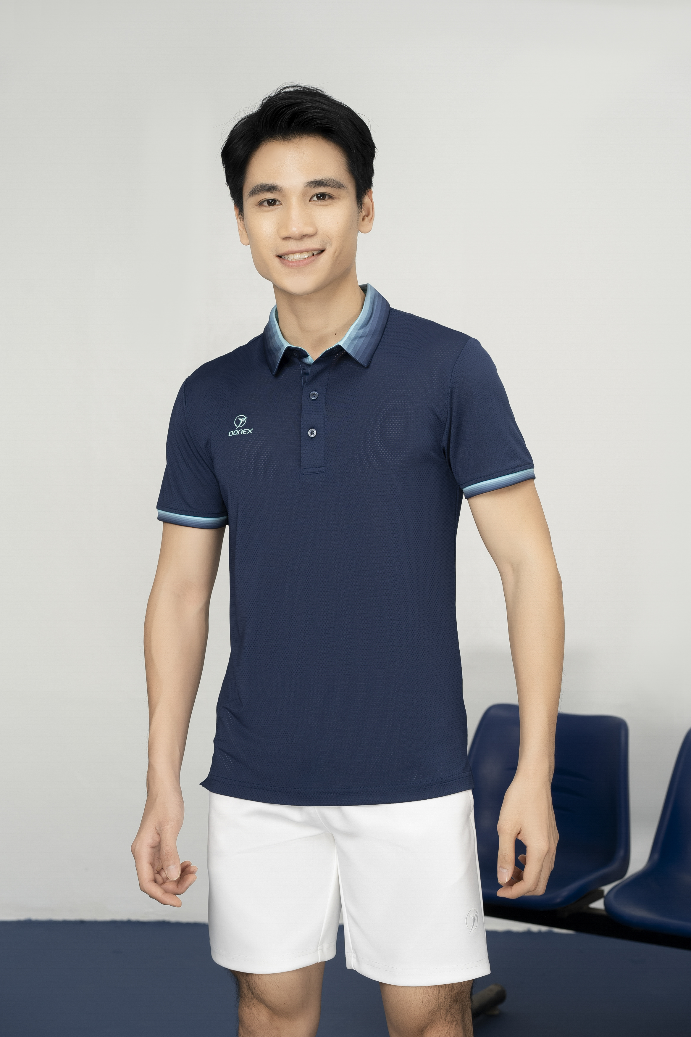 Áo thể thao nam MC-9122 Navy phối xanh ngọc